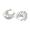 304 Stainless Steel Croissant Oval Hoop Earrings for Women EJEW-S227-68P-2