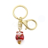 Fortune Cat Porcelain Pendant Keychain KEYC-G064-02D-1
