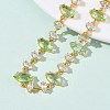 Horse Eye Brass Glass & Cubic Zirconia Link Bracelets BJEW-D378-02G-2
