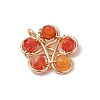 4Pcs 4 Styles Natural Stone Bead Pendants PALLOY-TA00247-4