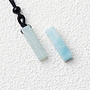 Natural Flower Amazonite Cuboid Pendant Black Cotton Cord Necklaces FS-WG3353C-04-1