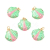 Eco-Friendly Brass Micro Pave Cubic Zirconia with Enamel Pendants LS-KK-K268-25G-1