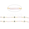 3.28 Feet Handmade CCB Plastic Imitation Pearl Beaded Chains X-CHC-I038-04G-2