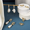 10Pcs 5 Style Brass Micro Pave Cubic Zirconia Hoop Earring Findings EJEW-TA0001-24-7