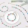 Brass Enamel Evil Eye Link Bracelets BJEW-NB0001-03-5