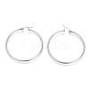 Tarnish Resistant 201 Stainless Steel Hoop Earrings X-MAK-R018-50mm-S-3