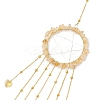 Wire Wrapped Natural Citrine Chips Ring Hanging Ornaments HJEW-JM02371-03-4