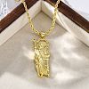 Brass Micro Pave Clear Cubic Zirconia Saint Jude Pendant Necklaces NJEW-C071-01A-G-2