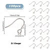 100Pcs 316 Surgical Stainless Steel Earring Hooks STAS-LP0001-58-2