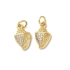 Brass Micro Pave Cubic Zirconia Charms KK-D502-26F-G-1