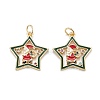 Christmas Themed Brass Micro Pave Cubic Zirconia Pendants ZIRC-L101-05G-2