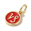 Real 18K Gold Plated Brass Enamel Charms KK-L216-001G-G03-2