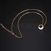 304 Stainless Steel Enamel Ring Pendant Necklaces for Women UA5273-1-2