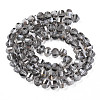 Electroplate Transparent Glass Beads Strands EGLA-N002-31-F07-3