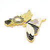Rack Plating Alloy Enamel Big Pendants ENAM-N056-398-G-3