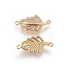 Brass Micro Pave Cubic Zirconia Links ZIRC-E161-29A-G-1