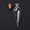 Teardrop Glass Cork Bottle Big Pendants X-AJEW-A041-01C-3