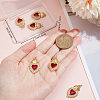 6Pcs Brass Micro Pave Clear Grade AAA Cubic Zirconia Pendants KK-BBC0015-32B-3