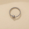 Stainless Steel Twisted Captive Bead Rings for Women Men WG949CF-01-1
