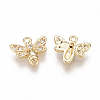 Brass Micro Pave Cubic Zirconia Charms KK-S350-081G-2