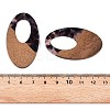 Transparent Resin and Walnut Wood Pendants RESI-T057-02B-4
