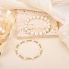 2Pcs 2 Styles ABS Plastic Imitation Pearl & Shell Pearl & Brass Beads Bracelets BJEW-SW01606-3