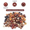 100Pcs 10 Colors Natural African Padauk Wood Beads Strands WOOD-FH0001-71-4