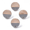 Opaque Resin & Walnut Wood Stud Earring Findings MAK-N032-008A-B04-1
