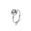 Rhodium Plated 925 Sterling Silver Moissanite Adjustable Rings for Women RJEW-U038-07P-4