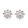 Brass Micro Pave Clear Cubic Zirconia Bead Caps KK-Q071-06P-02-1