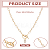 1Pc 304 Stainless Steel Chain & Brass Micro Pave Cubic Zirconia Letter Pendant Necklaces NJEW-LP0001-36G-G-2