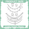 10Pcs 10 Styles 201 Stainless Steel Cuban Link Shoes Chain HJEW-GO00119-2