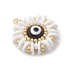 Handmade Polymer Clay and Evil Eye Lampwork and Glass Round Pendants PALLOY-MZ00638-01-3