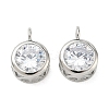 Brass Pave Clear Cubic Zirconia Pendants CU-CBA42CA-04C-P-1