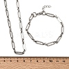 304 Stainless Steel Paperclip Chains Bracelet & Necklace Jewelry Sets SJEW-L199-21P-5
