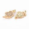 Brass Micro Pave Clear Cubic Zirconia Pendants KK-T062-94G-NF-2