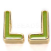 Rack Plating Alloy Enamel Beads X-ENAM-S122-033L-NR-2
