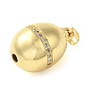 Rack Plating Brass Micro Pave Clear Cubic Zirconia Pendants KK-C047-09G-2