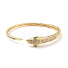 Bling Snake Cubic Zirconia Cuff Bangle BJEW-D448-01G-RS-3