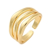Rack Plating Brass Cuff Cubic Finger Rings for Women RJEW-M028-24G-2