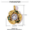 304 Stainless Steel Micro Pave Cubic Zirconia Pendants STAS-OY008-74G-2