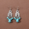 Bohemian tassel turquoise earrings JU8957-23-1