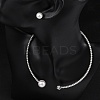 Round Plastic Imitation Pearl Stud Earrings & Rhinestone Cuff Choker Necklaces Sets SJEW-U003-11P-2