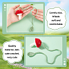 Handmade DIY Wool Crochet Mushroom and Leaf Pendant Decorations AJEW-WH0314-465-3