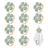 Flower Iron Enamel Napkin Rings AJEW-WH0077-019-1