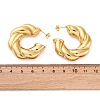 Twist C-Shaped 304 Stainless Steel Stud Earrings for Women LS-EJEW-A125-04G-5