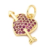 Brass Micro Pave Cubic Zirconia Pendants KK-S510-26G-2