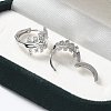 Brass Clear Cubic Zirconia Hoop Earrings EJEW-Q014-16P-5