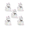 Transparent Resin Bowknot Kitten Decoden Cabochons RESI-M045-07D-1