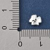 925 Sterling Silver Micro Pave Clear Cubic Zirconia Flower Charms STER-R013-09S-3